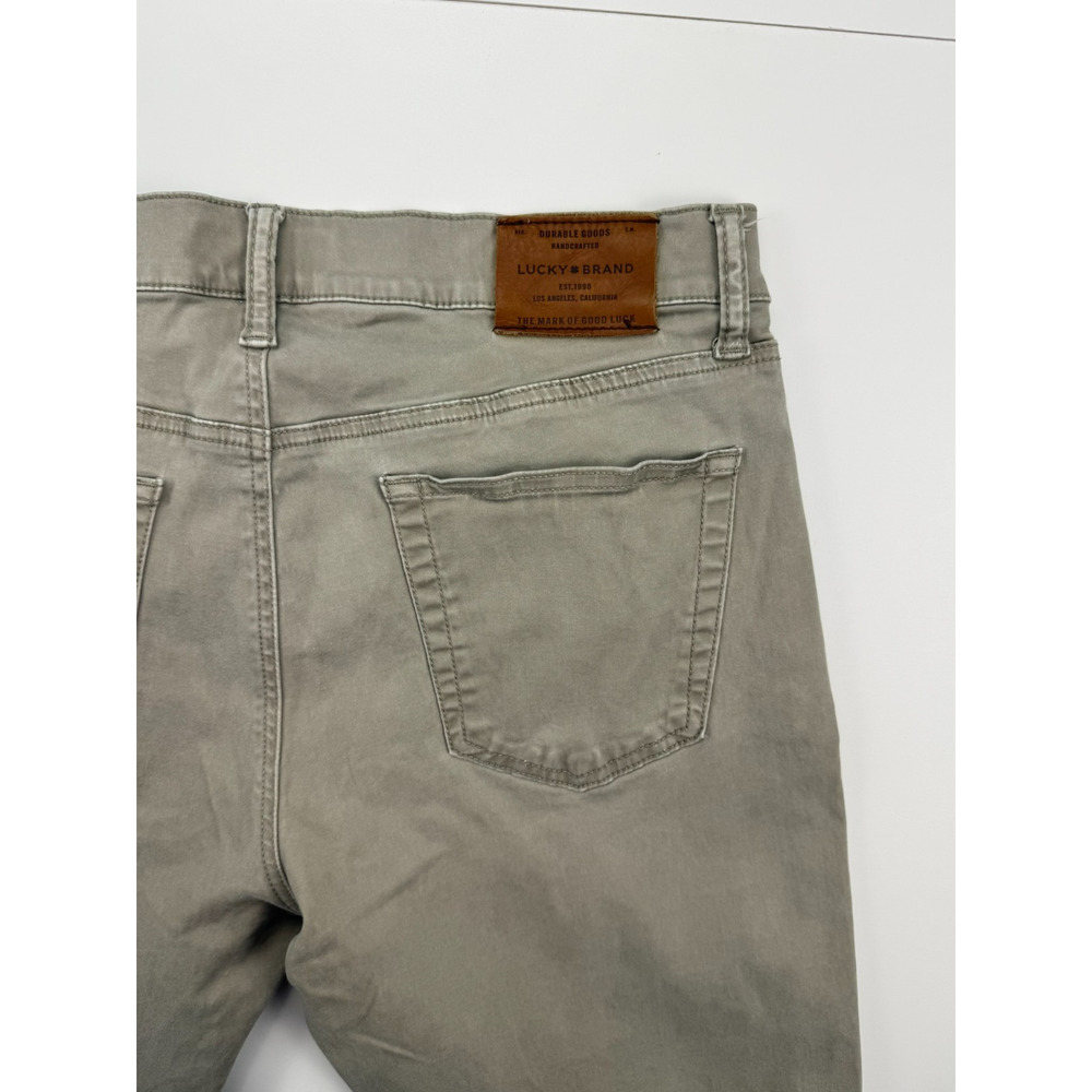 Lucky Brand 121 Slim Straight Pants Mens 34x30 Khaki Tan Stretch Chino - Picture 6 of 9